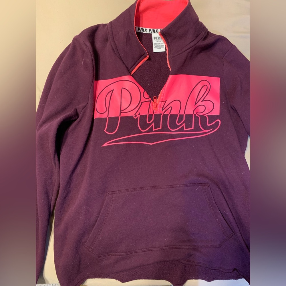 PINK quarter zip sweater